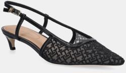 Tommy Hilfiger tűsarkú MONO SQUARED TOE KITTEN SLINGB fekete, FW0FW08746 - fekete Női 37
