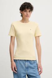 Tommy Hilfiger pamut póló női, fehér, WW0WW40587 - sárga M