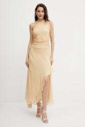 Victoria Beckham selyem ruha bézs, midi, egyenes, 1225WDR006487C - bézs 36