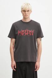 KSUBI pamut póló Sabbath Kash fekete, férfi, nyomott mintás, MFA24TE002 - fekete XL