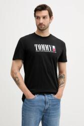 Tommy Jeans pamut póló fekete, nyomott mintás, DM0DM21941 - fekete XL