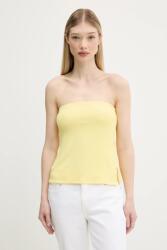 Abercrombie & Fitch top nyitott hátú, sárga, KI139-5567 - sárga S