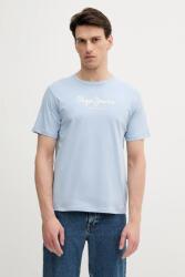 Pepe Jeans pamut póló nyomott mintás, PM509979 - kék XL