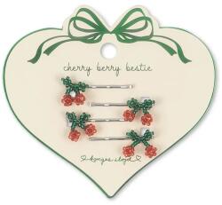 Konges Sløjd gyerek hajcsatok 4 db MINI CHERRY HAIR PIN KS103215 - piros Univerzális méret