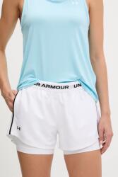 Under Armour edzős rövidnadrág Tech Play fehér, sima, magas derekú, 1389895 - fehér L