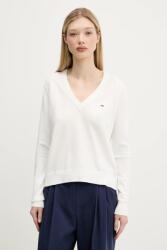 Tommy Hilfiger pamut pulóver könnyű, sárga, DW0DW19888 - fehér M