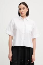 Tommy Hilfiger pamut ing galléros, fehér, relaxed, WW0WW44717 - fehér 46