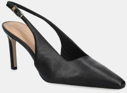 Tommy Hilfiger bőr tűsarkú SQUARED TOE HIGH HEEL SLINGBACK fekete, FW0FW08636 - fekete Női 38