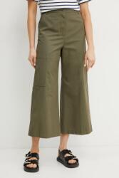 Weekend Max Mara pamut nadrág női, zöld, magas derekú széles, 2515131081600 - zöld 36
