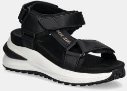 Pepe Jeans bőr szandál WINSLOVE ACTION fekete, platformos, PLS90707 - fekete Női 41