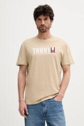 Tommy Jeans pamut póló bézs, nyomott mintás, DM0DM21941 - bézs L