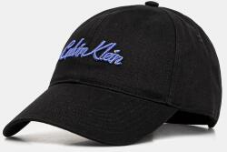 Calvin Klein pamut baseball sapka fekete, nyomott mintás, LV04K5044G - fekete Univerzális méret