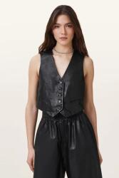 AllSaints bőr mellény ARLA fekete, egysoros gombolású, W124PC - fekete 42