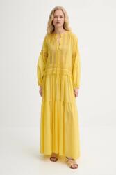 Ermanno Scervino selyemkeverékes ruha sárga, maxi, oversize, D464Q620RUQ - sárga 34