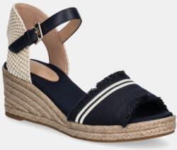 Tommy Hilfiger szandál FRINGE CANVAS MEDIUM WEDGE - sötétkék Női 40