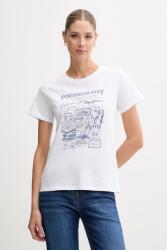 Pepe Jeans pamut póló fehér, PL506119 - fehér XS