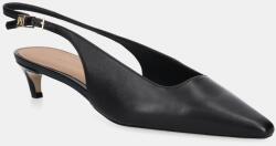 Tommy Hilfiger bőr tűsarkú SQUARED TOE KITTEN SLINGBACK fekete, FW0FW08711 - fekete Női 36