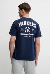 Nike pamut póló New York Yankees sötétkék, nyomott mintás, 01AY-44B-NK-32K - sötétkék M