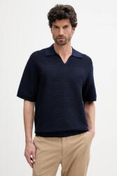Calvin Klein poló sötétkék, sima, LV04LC323G - sötétkék XL