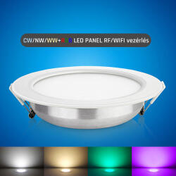 Mi-Light RGB CW+WW kerek LED panel (hideg, közép, melegfehér és RGB színes) Rádiós és wifi vezérlésű 9W 720Lumen