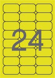 APLI Etikett, 64×33, 9 mm, színes, kerekített sarkú, APLI, neon sárga, 480 etikett/csomag (LCA2870) - irodasziget