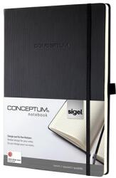 Sigel Jegyzetfüzet, exkluzív, A5, kockás, 97 lap, keményfedeles, SIGEL Conceptum, fekete (SVC121)