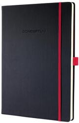 Sigel Jegyzetfüzet, exkluzív, A4, vonalas, 97 lap, keményfedeles, SIGEL Conceptum Red Edition, fekete-piros (SICO661)