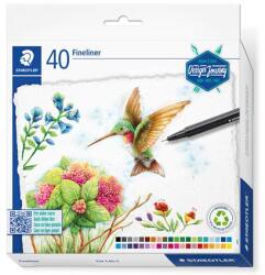 STAEDTLER Tűfilc készlet, 0, 3 mm, STAEDTLER Triplus 334 Design Journey, 40 különböző szín (TS334C40C) - irodasziget