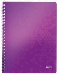 Leitz Spirálfüzet, A4, vonalas, 80 lap, LEITZ Wow, lila (E46370062)
