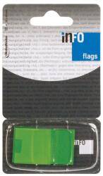 Info Notes Jelölőcímke 25x43mm, 50lap, műanyag, Info Notes Info Flags zöld (37494) - irodasziget