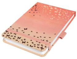 Sigel Jegyzetfüzet, exkluzív, 110×79 mm, pontrácsos, 79 lap, keményfedeles, SIGEL Jolie Butterfly Confetti Peach (SIJN346)
