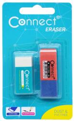 Connect Radír Connect 2 db/blister piros/kék C-36BR, fehér szögletes C-36W (55996) - irodasziget