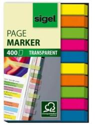 Sigel Jelölőcímke, műanyag, 10×40 lap, 6×50 mm, SIGEL Micro, vegyes szín (57530)