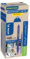 Pilot Rollertoll, 0, 35 mm, törölhető, nyomógombos, PILOT Frixion Clicker, Bonus Pack, kék + betét (PFBKB) - irodasziget