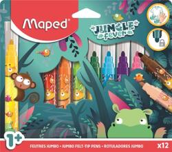 Maped Filctoll készlet, 5 mm, kimosható, vastag, MAPED Jungle Fever, 12 különböző szín (IMA846900) - irodasziget