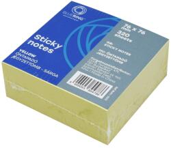 Bluering Jegyzettömb öntapadó, 76x76mm, 320lap, kocka Bluering® sárga (BR7676320SARGA) - irodasziget