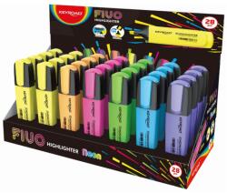 Keyroad Szövegkiemelő vágott hegyű, lapos test, 28 db/display, Keyroad Fluo neon színek (54306) - irodasziget