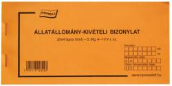 Nyomell Állatállomány kivételi bizonylat 25×4 pld D. Mg. 4-11/V (NYOMTDMG411V)