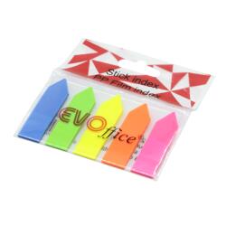 Evo Jelölőcímke műanyag nyíl 12, 7x44mm, 5 neon szín 5×20 db EVOFFICE (31257)