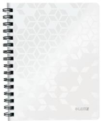Leitz Spirálfüzet, A5, kockás, 80 lap, LEITZ Wow, fehér (E46410001)