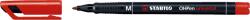 STABILO Alkoholos marker 1mm, STABILO OHPen M piros (34009) - irodasziget