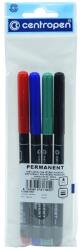 Centropen Alkoholos marker készlet, 1mm, kerek hegyű, Centropen 2536, 4 klf. szín (625360401) - irodasziget