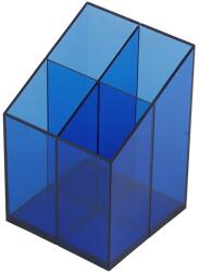 Bluering Írószertartó 4 rekeszes négyszögletű műanyag, Bluering® transzparens kék (19207) - irodasziget