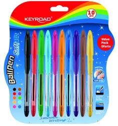 Keyroad Golyóstoll 0, 7 mm 10 db/bliszter Keyroad vegyes színek (38368) - irodasziget