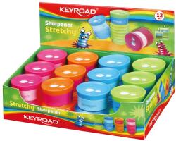 Keyroad Hegyező 2 lyukú tartályos 12 db/display Keyroad Stretchy vegyes színek (38409) - irodasziget
