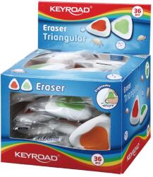Keyroad Radír, PVC mentes 36 db/display Keyroad Triangular vegyes színek (38467) - irodasziget