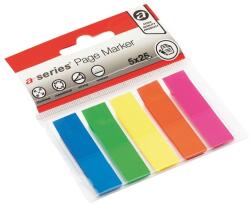 A-series Jelölőcímke 12x44mm, 5x25lap műanyag A-series kék zöld sárga rózsaszín narancssárga (43548) - irodasziget