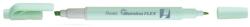 Pentel Szövegkiemelő kétvégű 1/3, 5mm, vágott és kúphegyű, Pentel pasztell zöld (41790) - irodasziget