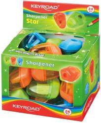 Keyroad Hegyező 1 lyukú tartályos 24 db/display Keyroad Starfish vegyes színek (38394) - irodasziget