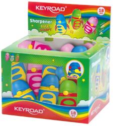 Keyroad Hegyező 1 lyukú tartályos, fedeles, multifunkciós 18 db/display Keyroad Duo Sharpy vegyes színek (38397) - irodasziget